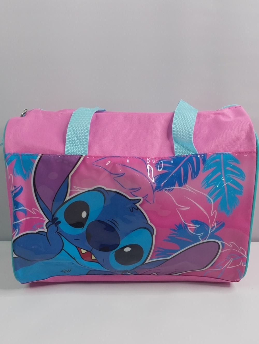 Stitch Pink & Aqua Cartoon Travel Duffle Bag with Stitch Motif